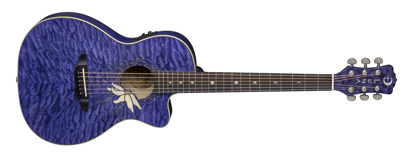 Flora Passionflower A/E Trans Purple Luna Guitars