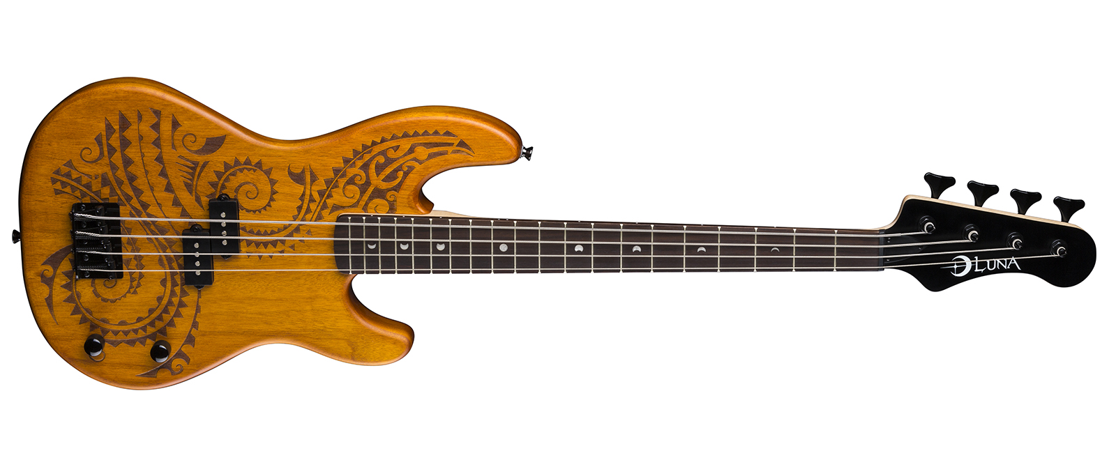 Tattoo Electric Bass 30 Inch Scale | Luna Guitars