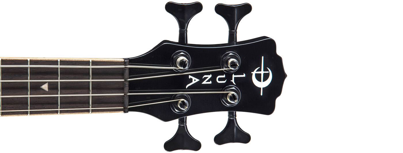 Uke Baritone Bass w/Preamp Classic Black Luna Guitars