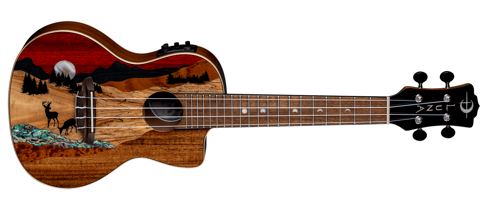 Vista Deer Concert Uke w/Preamp & Gigbag