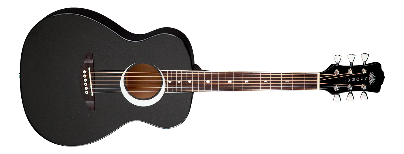 Luna Guitars Aurora Borealis 3//4 Guitar Black