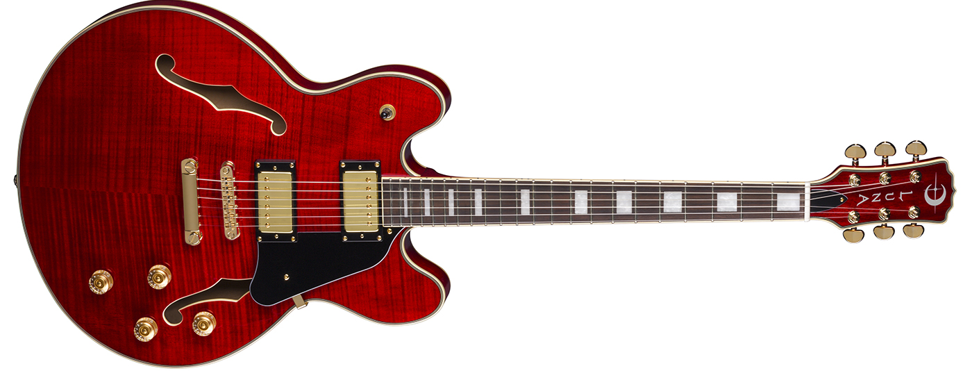 Athena SemiHollowbody Trans Red Luna Guitars