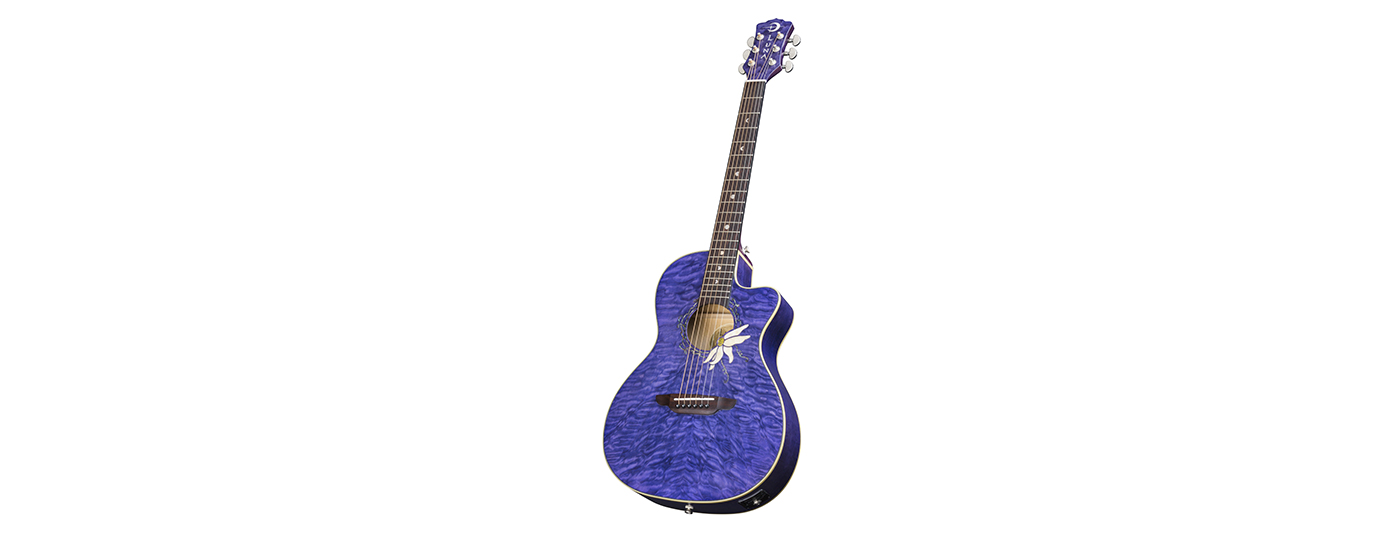 Flora Passionflower A/E Trans Purple Luna Guitars
