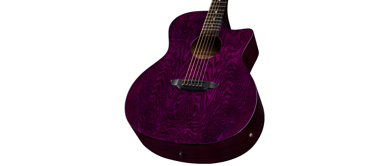 Gypsy Quilt Ash A/E Trans Purple Luna Guitars