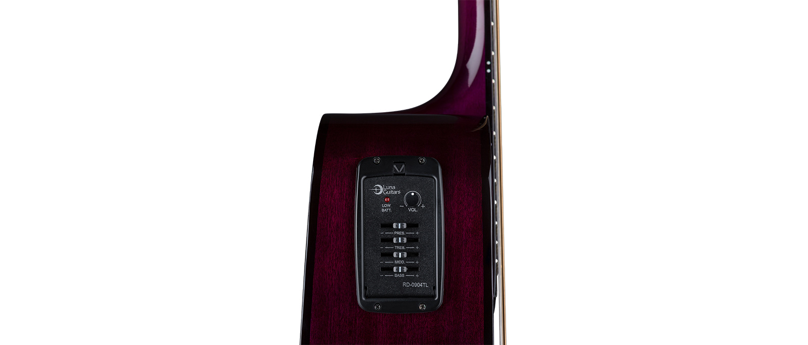 Gypsy Quilt Ash A/E Trans Purple Luna Guitars