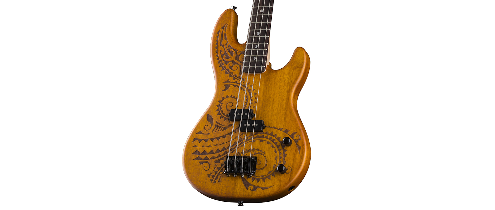 Tattoo Electric Bass 30 Inch Scale Luna Guitars