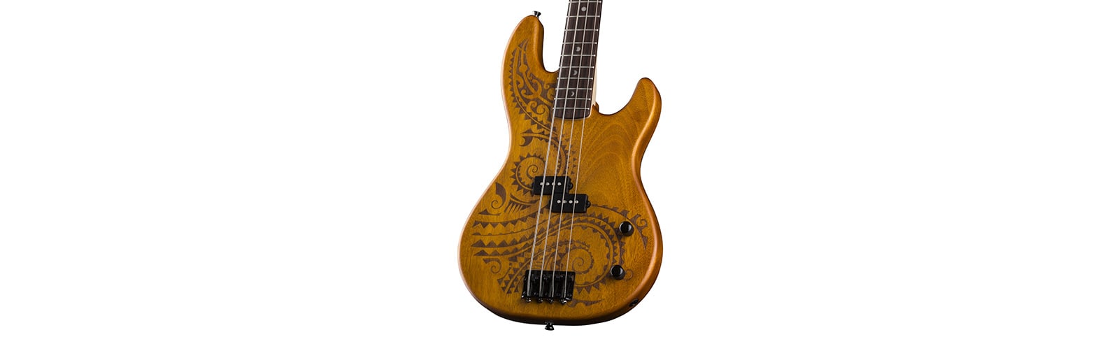 Tattoo Electric Bass 34 Inch Scale Luna Guitars